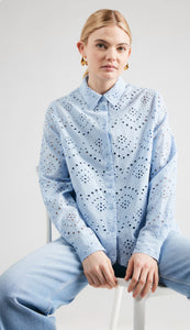 Pieces Bluse PCVILDE Hellblau