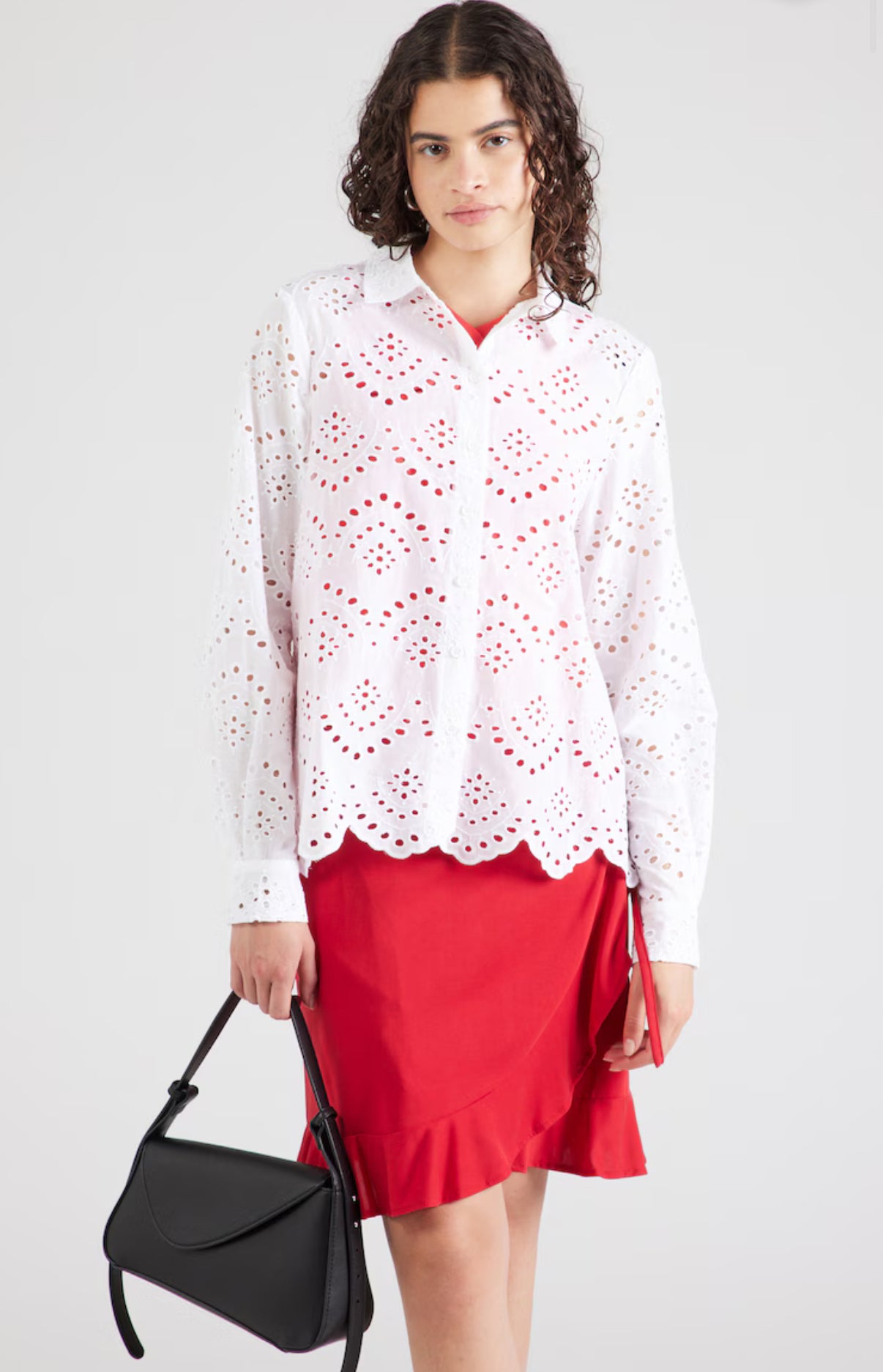 Pieces Bluse PCVILDE Weiß