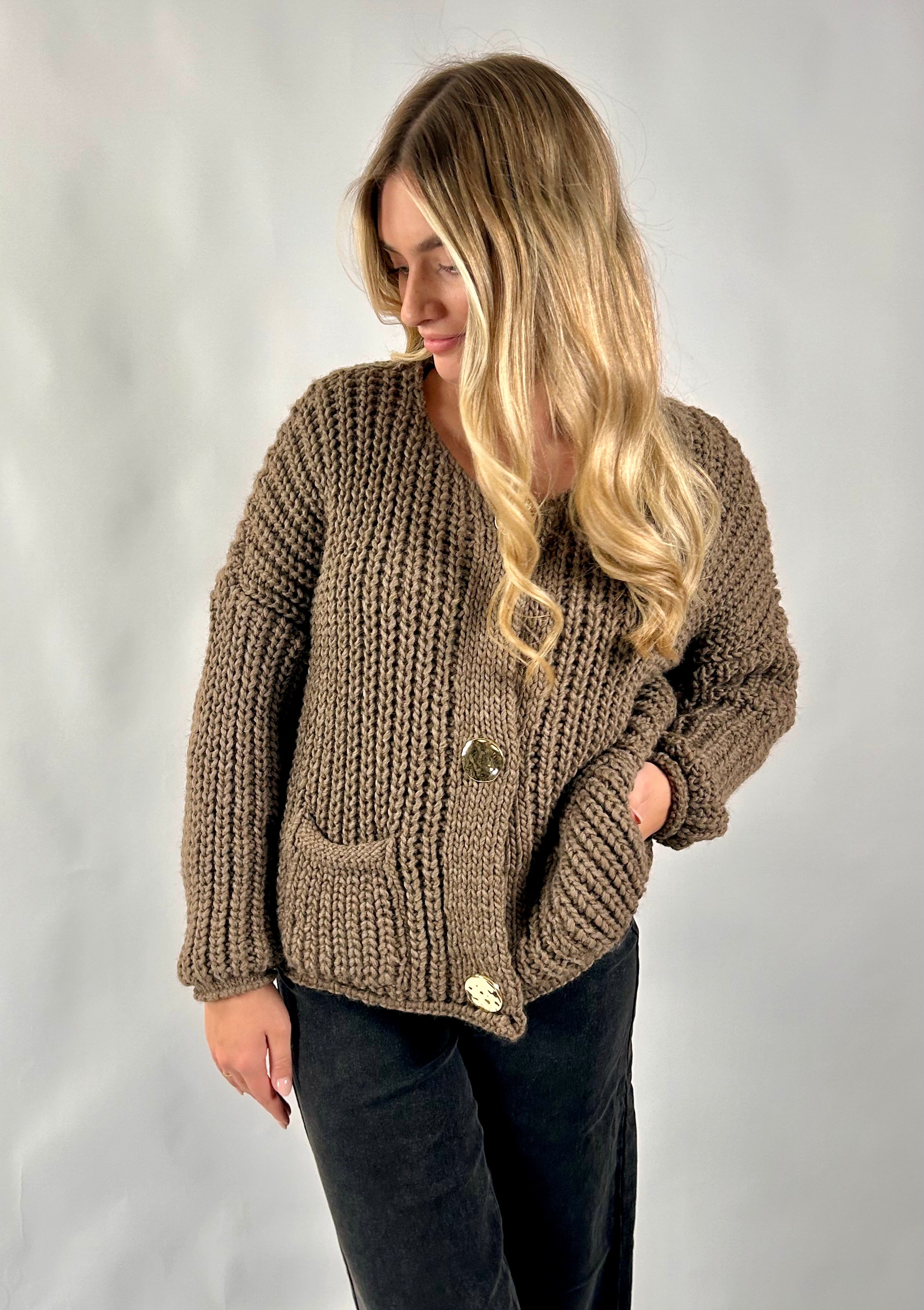 Strick Cardigan Golden Taupe