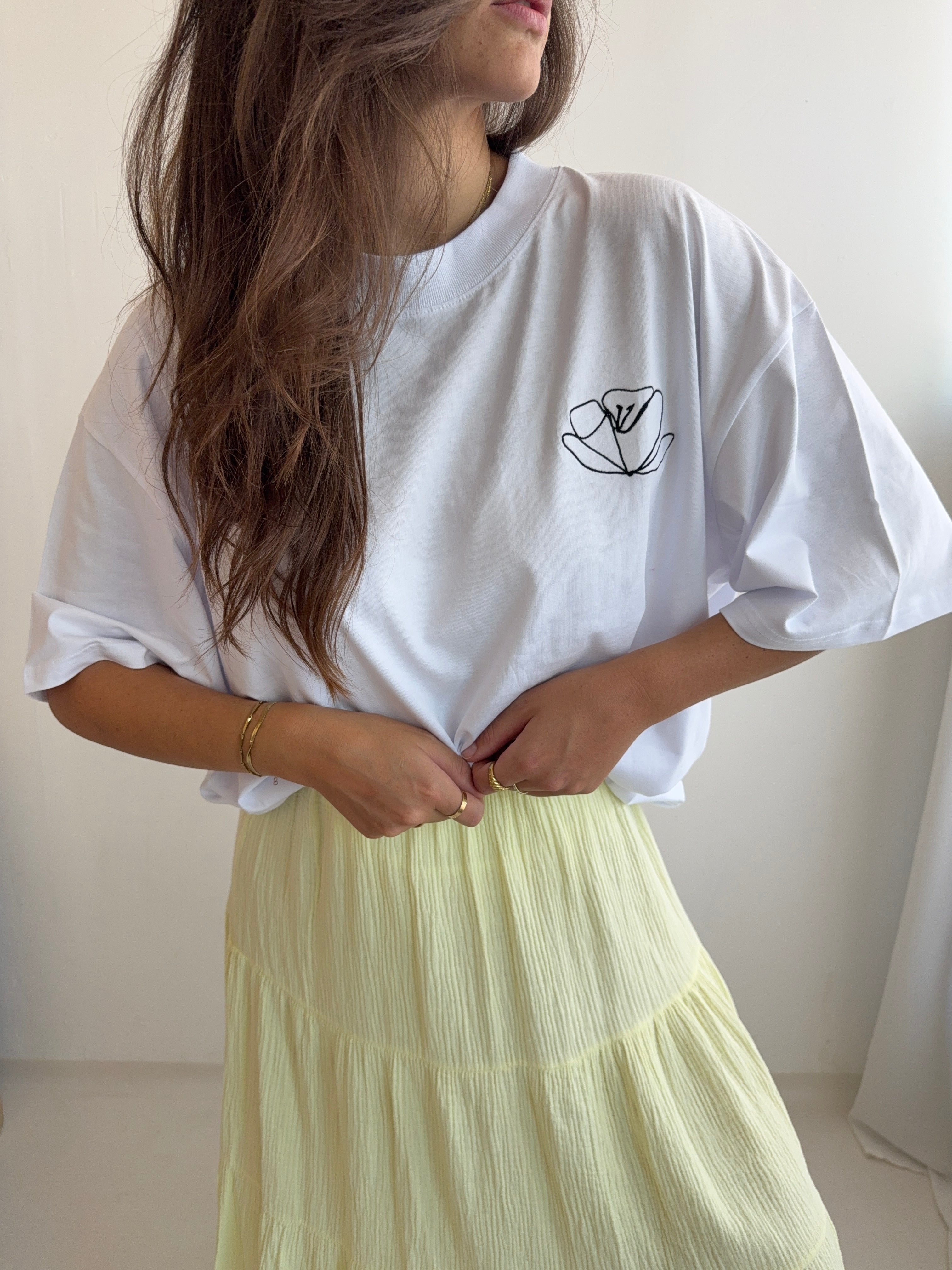 BQ Shirt Flower White | Fair Fashion