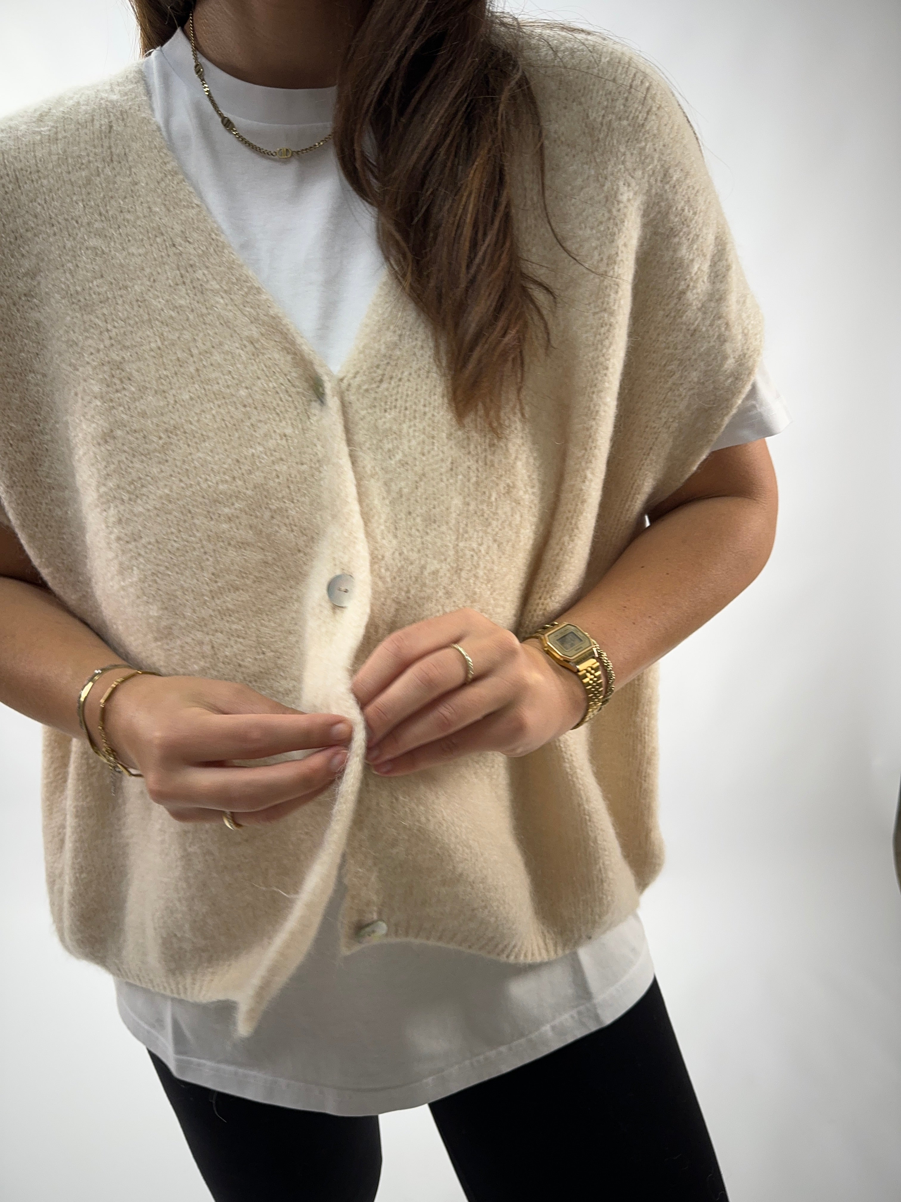 Cardigan Weste Malu Beige