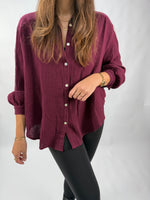 Lade das Bild in den Galerie-Viewer, Musselin Bluse Bordeaux
