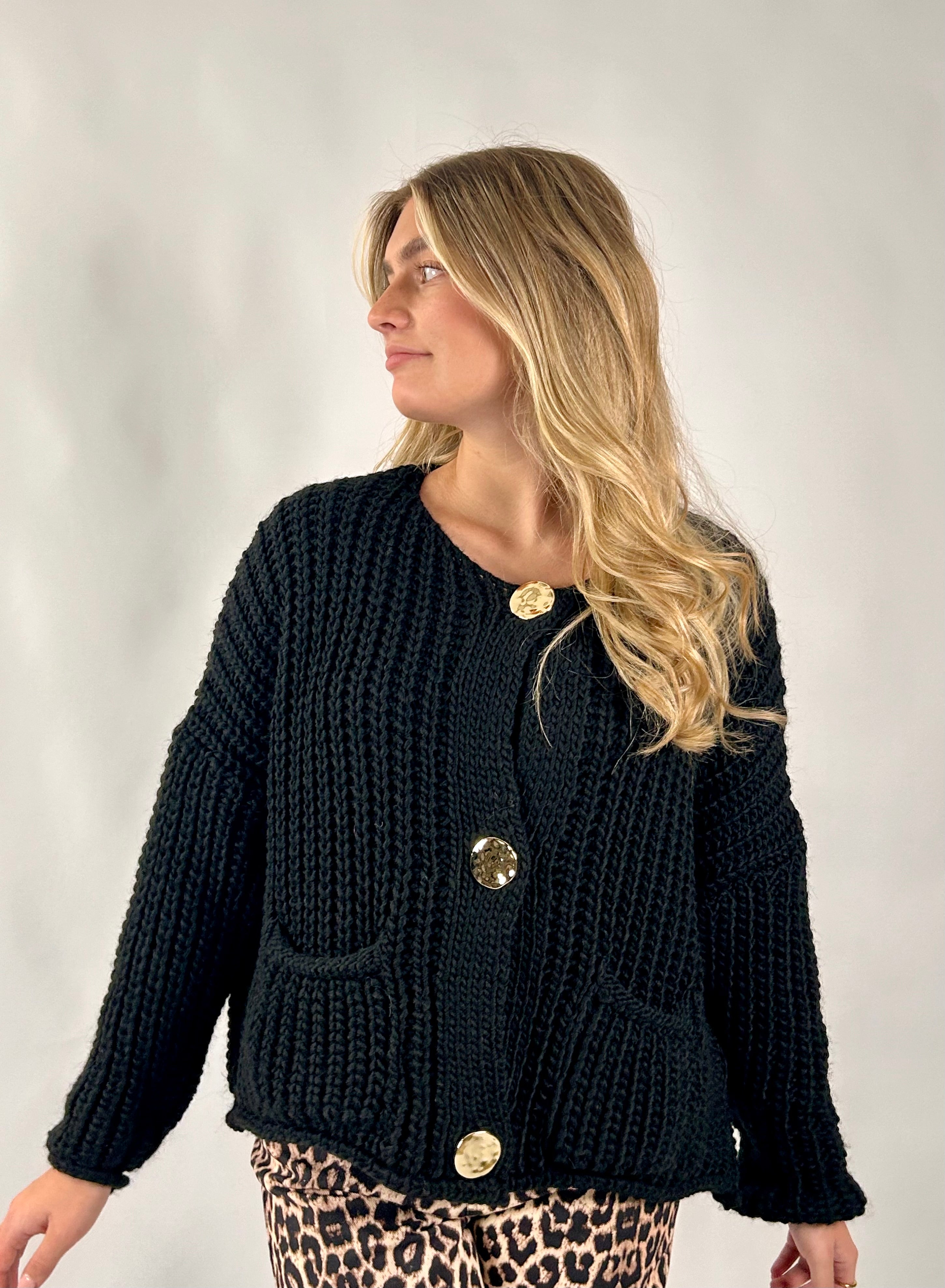 Strick Cardigan Golden schwarz