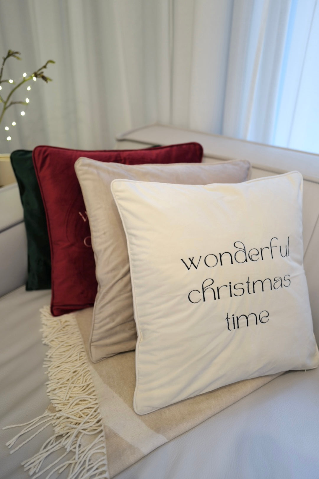 Kissen "wonderful christmas Time" vers. Farben