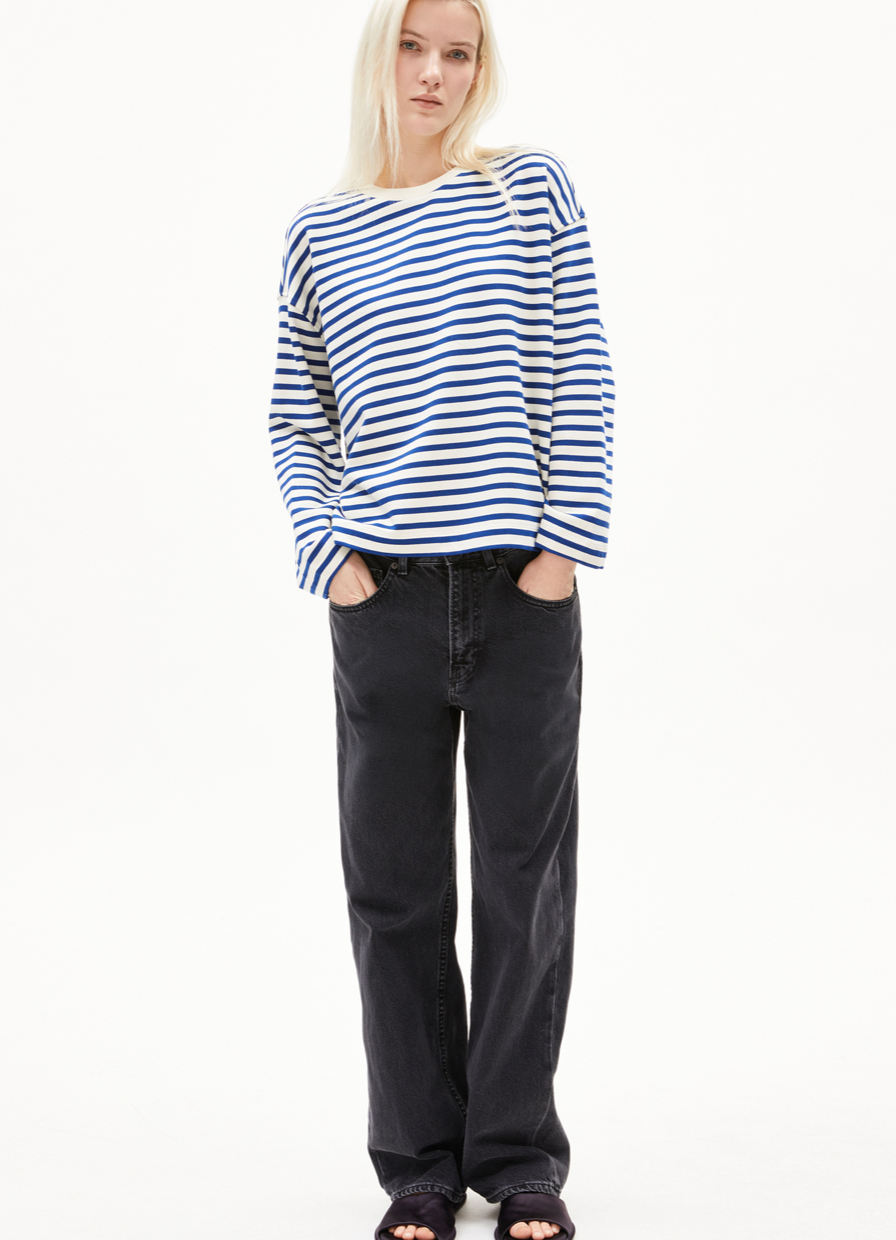 Armedangels Sweater FRANKAA MAARLEN STRIPE lapis blue