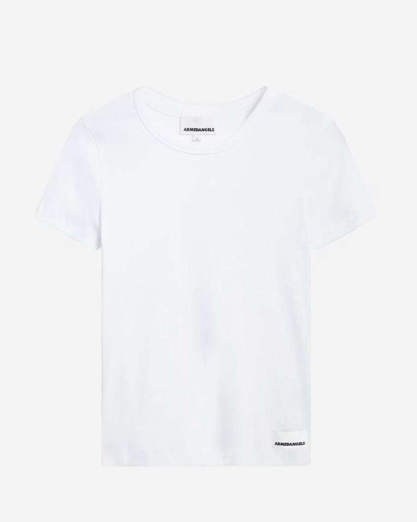 Armedangels Ripp Tshirt KARDAA White