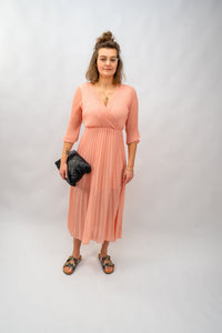 Plissee Kleid Apricot