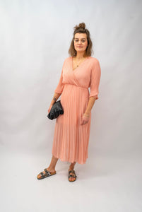 Plissee Kleid Apricot