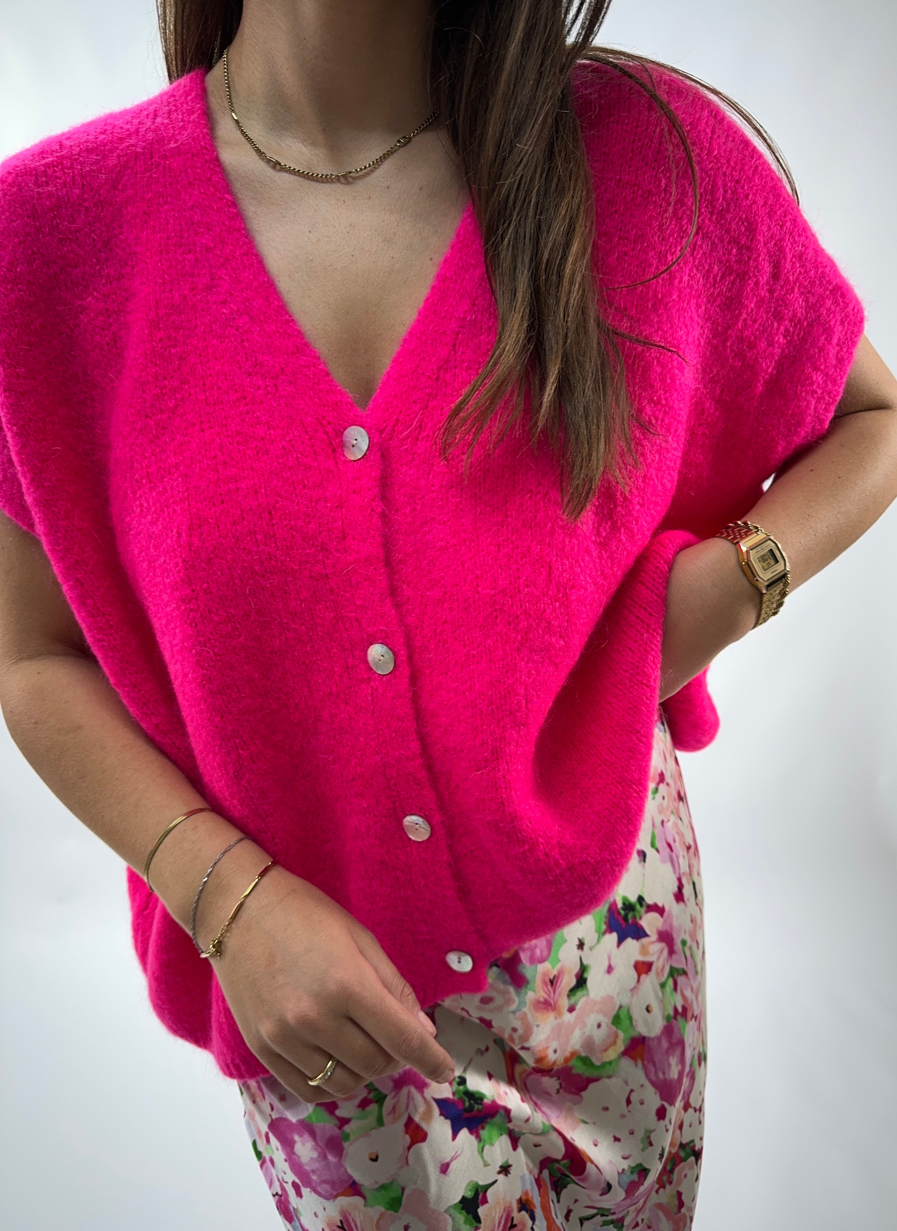 Cardigan Weste Malu Oversize Pink