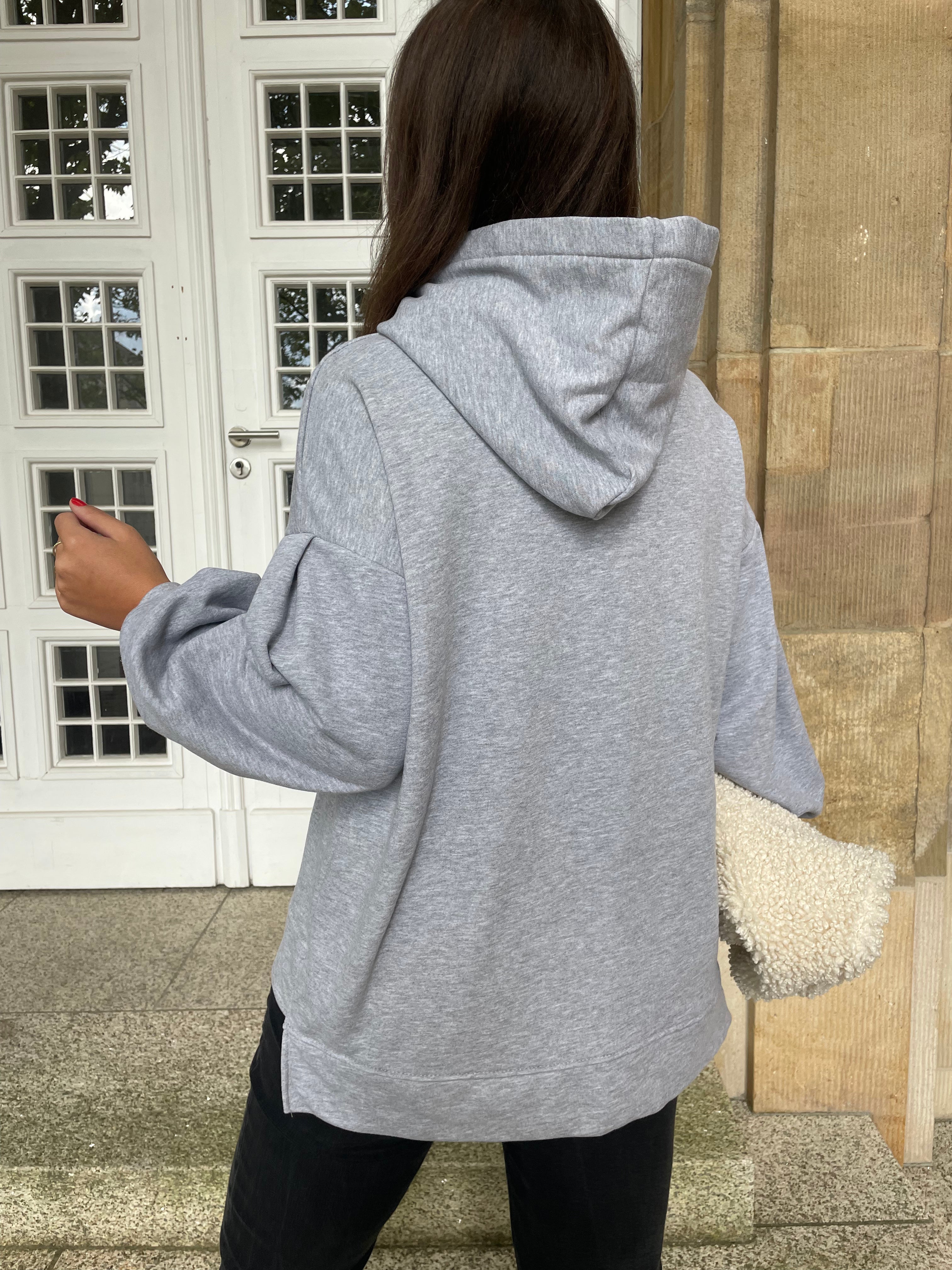 Hoodie Satin Frey Grau