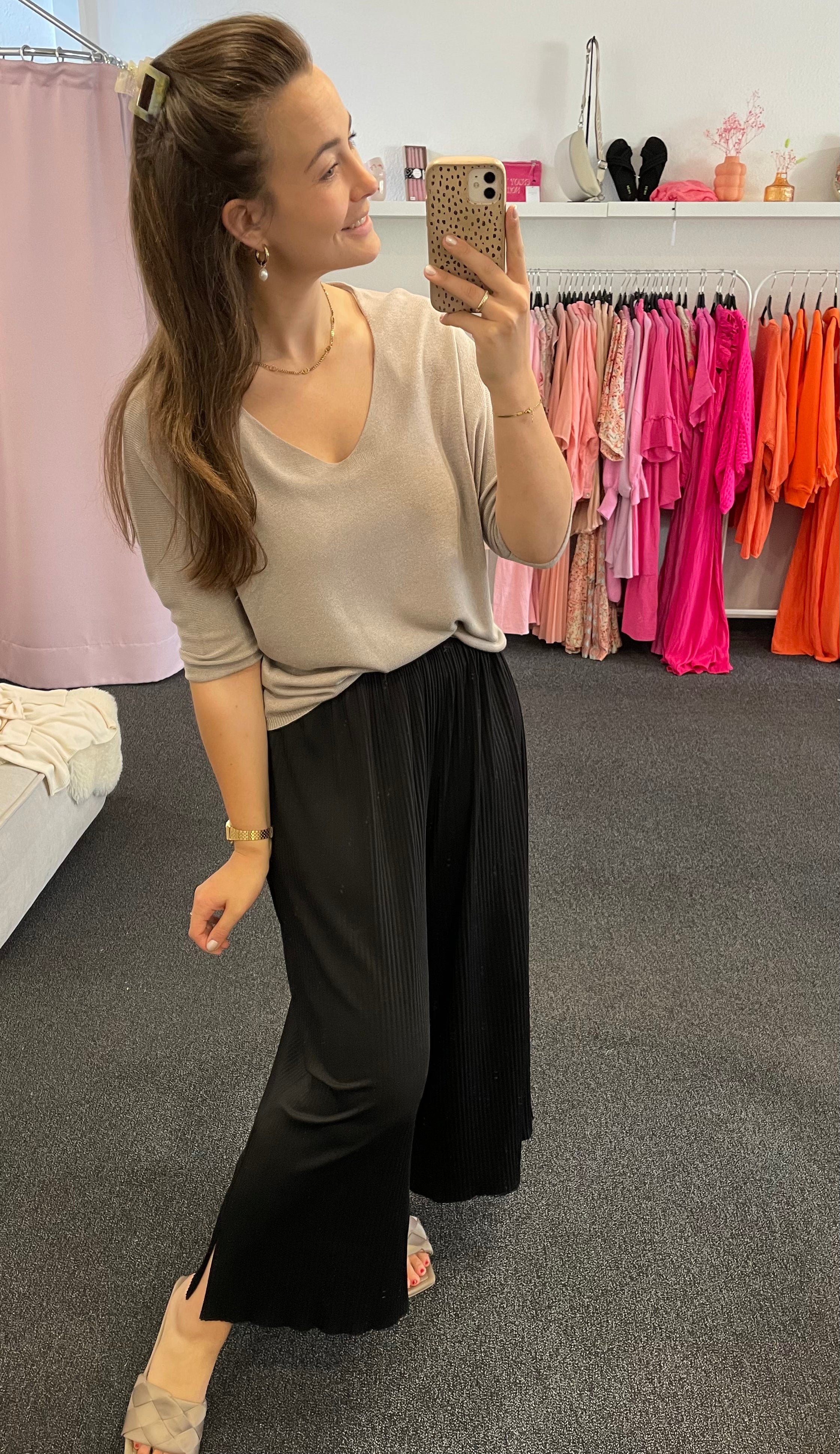 Feinstrick Pullover Malu Taupe