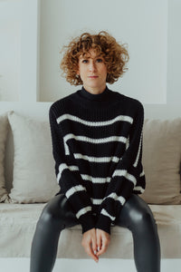 Pullover Stripe Schwarz Frey