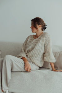 Leichter Strick Pullover Jara | Beige