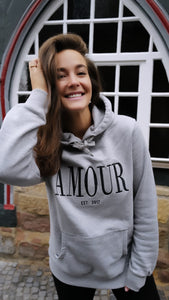 AMOUR Hoodie Grau | Biobaumwolle BQU 1805 | Fair Fashion