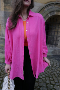 Oversize Bluse Musselin Pink