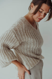 Leichter Strick Pullover Jara | Beige
