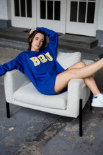 Lade das Bild in den Galerie-Viewer, BQU Team Sweater Blau Unisex | Bio Baumwolle | Fair Fashion
